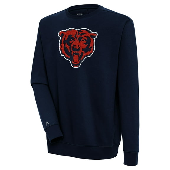 Men's Antigua Navy Chicago Bears Victory Crewneck Pullover Sweatshirt