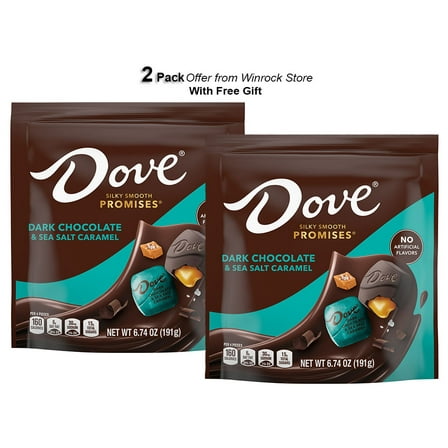 Dove Promises Dark Chocolate & Sea Salted Caramel Candy - 6.74 oz Bags (2 Pack)