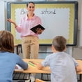 thumbnail image 5 of 2 Rolls Gold Glitter Bulletin Board Borders, Scalloped Bulletin Board Trims Shiny Decorative Border Trims for Classroom School Home Office Blackboard Desk (2.24in x 64ft Total), 5 of 8