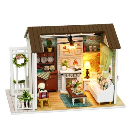 1/24 DIY Miniature Room Dollhouse s With Furniture Model, For Ages 6 