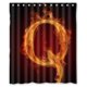 thumbnail image 1 of ABPHQTO Hermosas letras del alfabeto Q en fuego ardiente Cortina de ducha Cortina de ducha impermeable 150x180 cm, 1 of 2