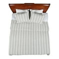 thumbnail image 3 of Ticking Stripe Ivory and Brown Cotton Queen Quilt Set, 3 of 7