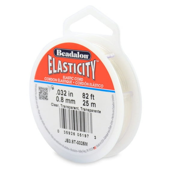 Elasticity Stringing Cord .8mm Clear 25 Meters