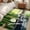 Green White, variant on 2x3 Door Mat Rug, Flowing Water Zen Stones Non-Skid Rubber Backing Large Rectangle Rugs - Living Room Bedroom Home Office, Modern Country Abstract Art Indoor Floor Mat Carpets Washable Rug