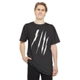 thumbnail image 3 of Effete Feline Claw Marks Scratch Unisex Long Body Urban Tee, 3 of 7
