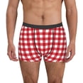 thumbnail image 1 of Fotbe Red Checkboard Calzoncillos Tipo Boxer con Bolsa de Soporte Total para Hombre, X-Temp Fresco, Transpirable y de Secado Rápido-Large, 1 of 5