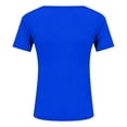 thumbnail image 4 of Helii Women's V Neck T Shirts – Short Sleeve Slim Fit T Shirt, Summer Basic Tees for Women, Solid Casual T Shirts with Regular Shoulder, Soft Lightweight Everyday T Shirts Blue,L, 4 of 5