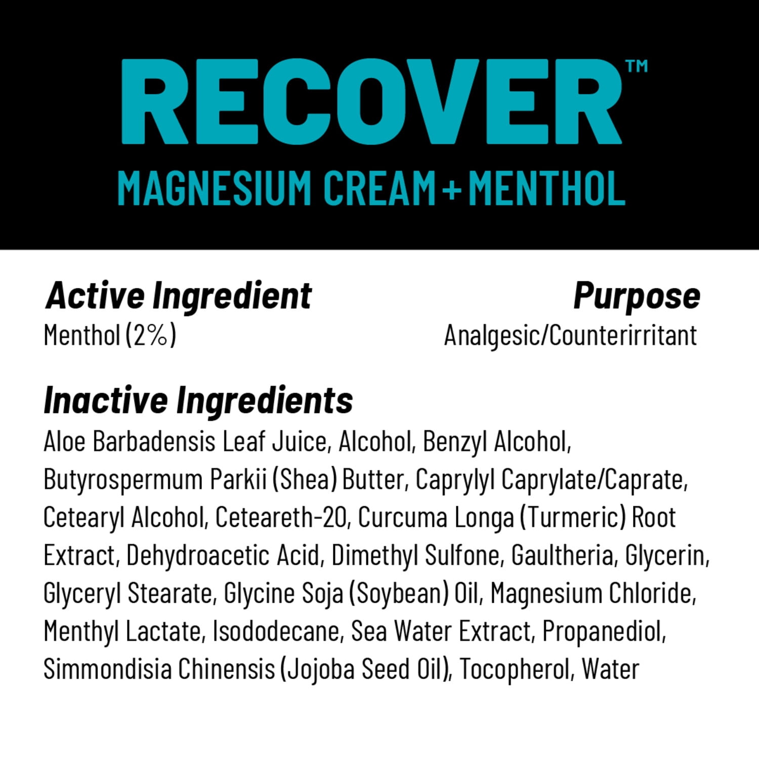 KT Tape KT Health Recover Cooling Magnesium Cream, Post-Workout Pain Relief Muscle Rub, White, 1 Ea