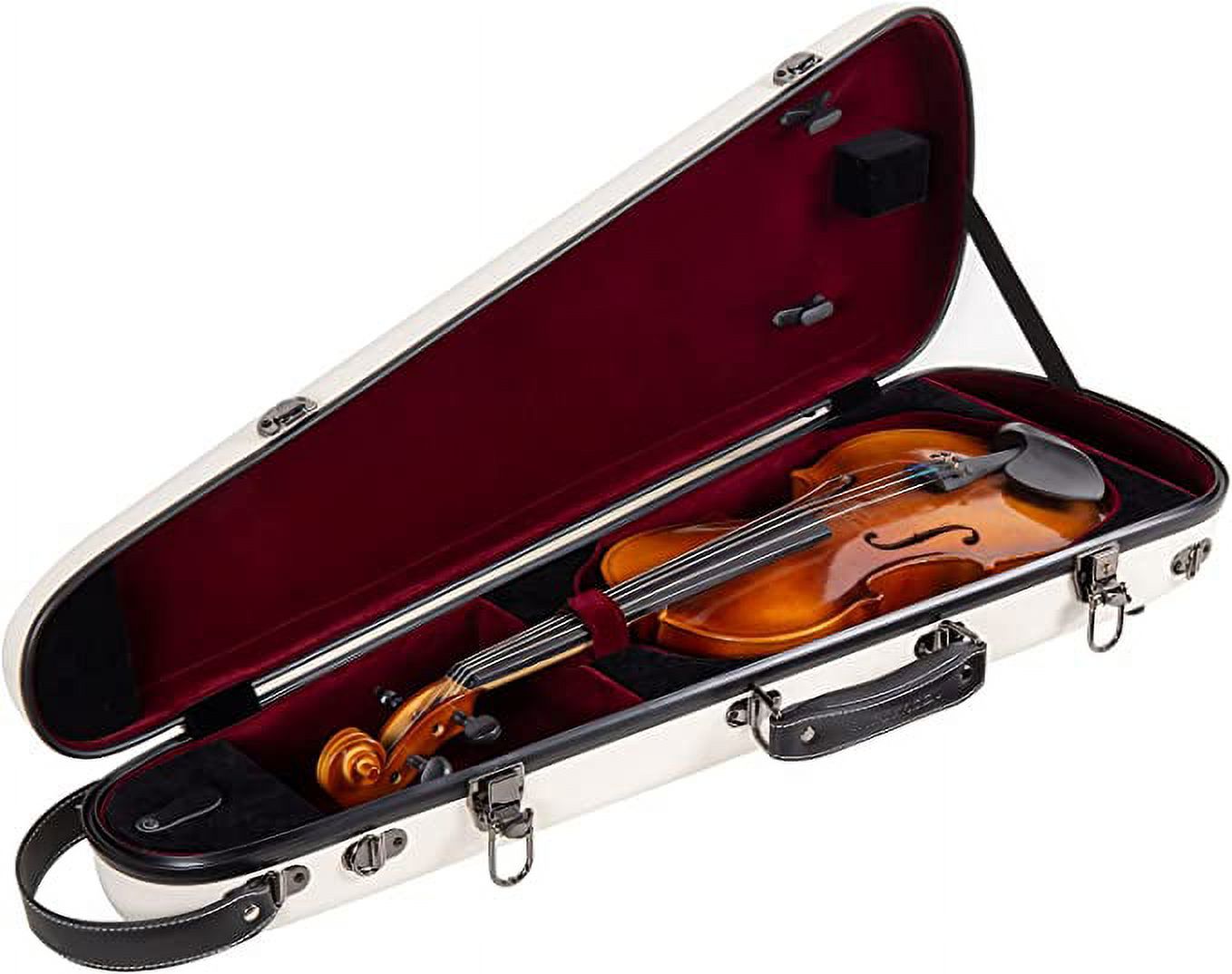 Crossrock 4/4 Size Violin Fiberglass Case with High Quality Velvet Lining