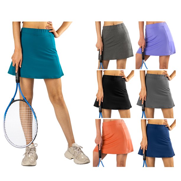 Tennis Skirt for Women with 2 Pockets Athletic Golf Skorts Skirts with Shorts Workout Running
