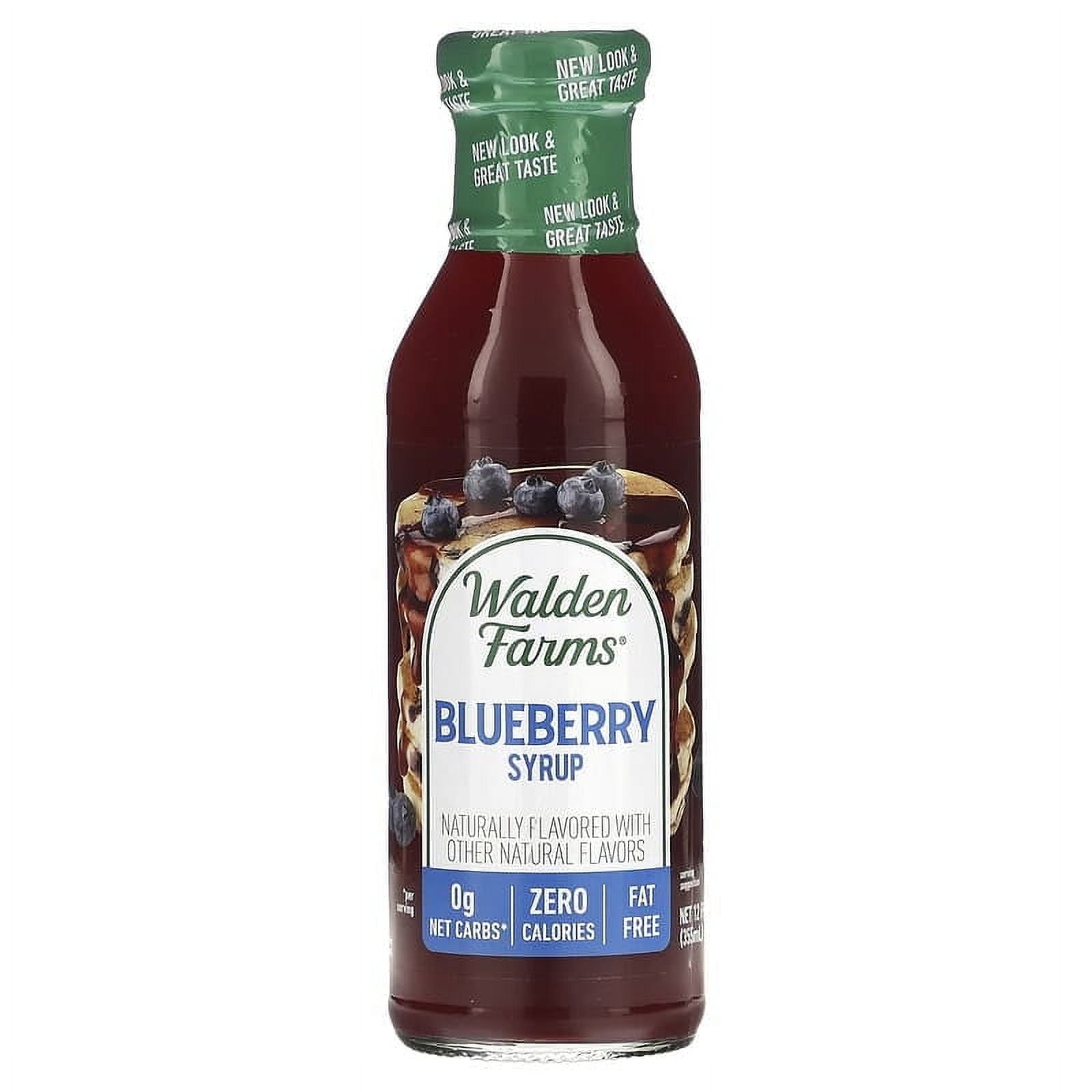 Walden Farms Blueberry Sugar Free Syrup For Pancakes, Waffles, French Toast, And Fresh Pastries, 0G Net Carbs, Calories, Fat, Or Gluten, Kosher Certified, 12 Oz. Bottle, 2 Pack