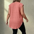 thumbnail image 3 of AKOEE Plus Size Tank Tops Womens Sleeveless Loose Fit One-button V Neck Tunics Solid Casual Summer Blouses (3XL, Pink), 3 of 8