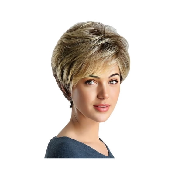 Short Hair Wigs for Women Synthetic Hair Wigs Women Diagonal Bangs Short Curly Hair