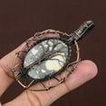 thumbnail image 3 of Natural Malinga Jasper Gemstone Handmade Copper Wire Wrap Pendant 3.55", 3 of 5