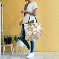 thumbnail image 4 of FORMRS Womens Canvas Tote Bag with Zipper Inner Pocket Shoulder Handbag, Forest Pattern, 4 of 7