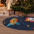 thumbnail image 6 of Yiaed Spaceships and Stars Print Christmas Tree Skirt , Tree SkirtsTree Mat for Christmas Winter Holiday Indoor Decorations-30", 6 of 7