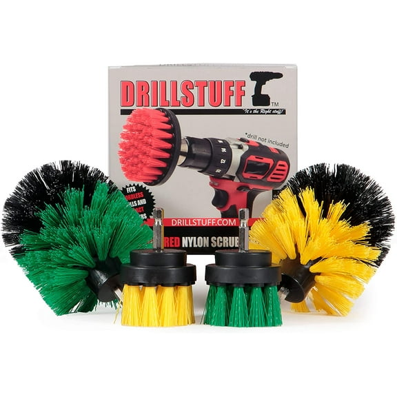 Drill Brush Power Scrubber Attachment for Power Drill - Drill Brush Attachment Grout Cleaner Brush Set - Power Scrubber Drill Brush Kit - Cleaning Drill Brush Set - Drill Scrub Brush for Drill