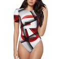 thumbnail image 1 of Goofa Roblox Printed Women Rash Guard Short Sleeve,Tummy control Swimsuit Surfing Swimsuit Bathing Suit One Piece Swimsuit UPF 50-XX-Large, 1 of 7