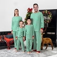 thumbnail image 2 of Matching Family Pajamas Sets Matching Family Pajamas Set Green White Striped Christmas 2 Piece Sleepwear Cozy Long Sleeve Lounge for Men for Holiday, 2 of 8