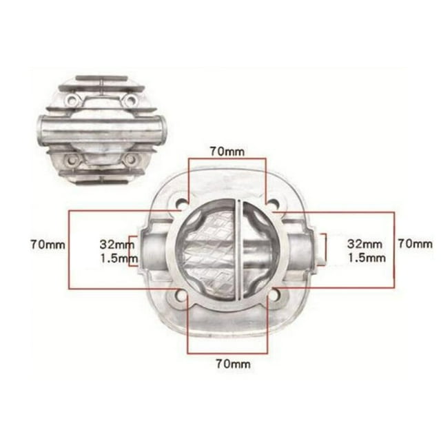 Silent Oil-Free Air Compressor Air Pump Parts Cylinder Head Replacement Parts Air Compressor Cylinder Head Power Tool 12