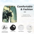 thumbnail image 3 of Bingfone Bull Charging Through Waves for Men's Double Layer Swimming Trunks with Lining, Drawstring Style with Pockets Beach Shorts Men's Swimsuit-3X-Large, 3 of 6