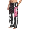 thumbnail image 6 of Vsdgher Ribbon Breast Cancer Awareness Mens Pajama Pants Sleep & Lounge Pants, PJ Pants-XX-Large, 6 of 6