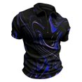 thumbnail image 5 of FUZHIQ Men's Polo Shirts Short Sleeve Gradient Print Rhinestone Detail Casual Golf Polo Breathable Quick Dry Party Daily Wear Fashion Collared Shirt,S, 5 of 5