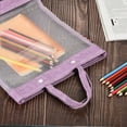 thumbnail image 5 of Unique Bargains Nylon Document Bag with Handle Mesh Files Tote Pouch Purple, 5 of 5