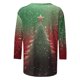 thumbnail image 4 of Camisetas de Navidad para Mujeres, 3/4 Manga Cuello Redondo Blusa con Estampado de Vacaciones, Top de Moda Casual, 4 of 9