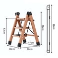 thumbnail image 2 of Step Ladder Folding 3 Steps Non Slip Waterproof Rustproof Household Handling Equipment Apricot, 2 of 5