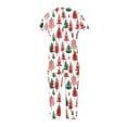 thumbnail image 5 of Censtreet Christmas Women's Pajama Set Short Sleeve Shirt and Capri Pants Sleepwear Pjs Sets with Pockets Multiple choices for families, 5 of 5