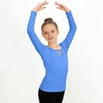 thumbnail image 1 of Girls' Solid Color Long Sleeved Round Neck Dance Practice Uniform Mid Size Children's Top, 1 of 6