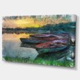 thumbnail image 2 of Bateaux de Pêche par Rivière Aquarelle - Art Mural sur Toile, 2 of 4