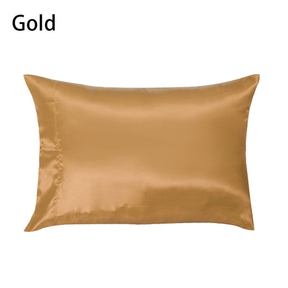 JINSIJU 2Pcs Silk Satin Pillowcase Comfortable Bed Solid Color Pillow Cover