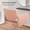 thumbnail image 6 of UBesGoo 360° Swivel Barber Chair with Reclining Back, T-shaped Footrest, Pink, 6 of 9