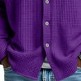thumbnail image 6 of Resicozy Men's Waffle Button Down Shirts Fashion Casual Long Sleeve Jacket Lightweight Solid Color Shirt 2026 Purple M, 6 of 6
