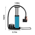 thumbnail image 3 of Portable Bicycle Pump With Pressure Gauge | Mini Aluminum Bike Floor Inflator, Foot-Operated, Versatile Valves, Compact Size 6.7" | Tire Compressor for Bikes, Motorcycles, Balls, 3 of 8