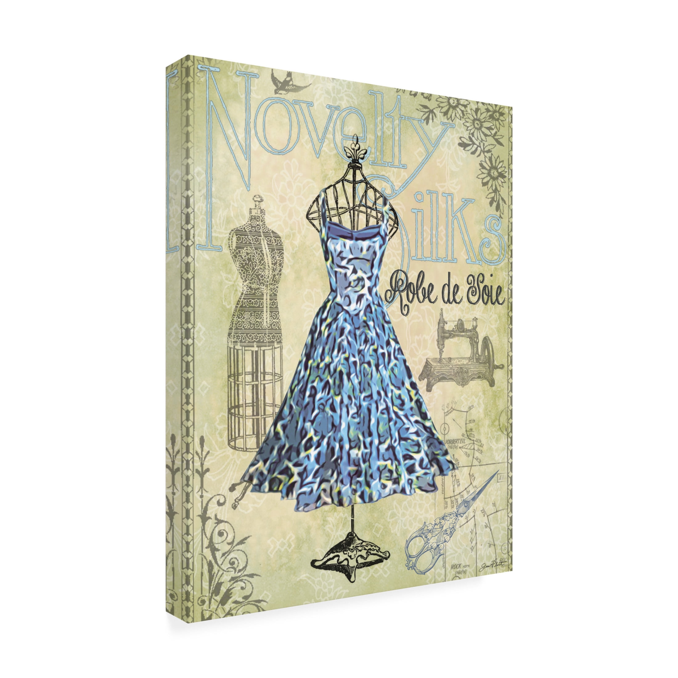 Canvas Wall Art - Jean Plout 'Dress Shop B' Wall Art for Living Room, Bedroom, or Office Décor by Trademark Fine Art - 35 x 47 Inches