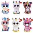 thumbnail image 2 of Peluche de 15 cm con forma de gorro de ojos grandes de Ty, unicornio, gato, murciélago, zorro, poni, animal de peluche suave, regalo de cumpleaños y Navidad para niñas, 2 of 5
