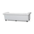 thumbnail image 4 of GDF Studio Zyiere Tufted Chesterfield Faux Leather 3 Seater Sofa, White and Dark Brown, 4 of 11