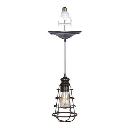 Instant Pendant Recessed Light Conversion Kit Brushed Bronze Wire Cage Shade Instant Pendant Recessed Light Conversion Kit Brushed Bronze Wire Cage Shade
