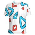 thumbnail image 5 of Triangles Geometric Print T Shirts Basic T-Shirt Short Sleeve Ladies Tee Shirt Summer Graphic Clothing, 5 of 6
