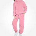 thumbnail image 3 of DJDLJWCJ Girls 2 Piece Outfit Set Solid Color Long Sleeve Pullover Hoodie and Elastic Waist Jogger Sweatpants Set Pink Size 4T, 3 of 9