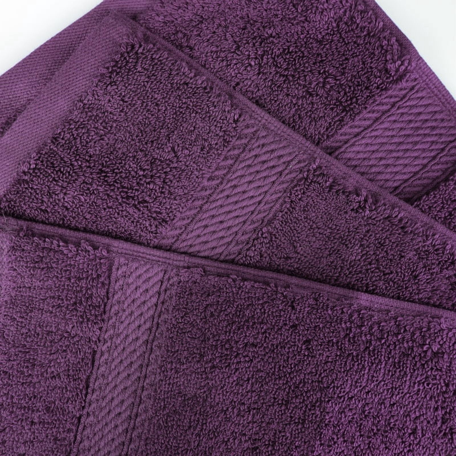 Superior Egyptian Cotton Heavyweight Face Towel Set of 6, Plum
