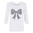 thumbnail image 3 of Otvok Ladies' Valentine'S Day 3/4 Sleeve T-Shirt Printed Round Neck Three Quarter Sleeve Loose Tops, 3 of 5