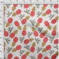 thumbnail image 4 of oneOone Cotton Silk Red Fabric Tropical Pineapple Quilting Supplies Print Sewing Fabric By The Yard 42 Inch Wide, 4 of 4