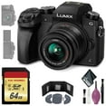 thumbnail image 1 of Panasonic Lumix DMC-G7 Mirrorless Micro Four Thirds Digital Camera w/ 14-42mm Lens (Black) - 64GB - Memory Card Wallet & Reader, 1 of 9