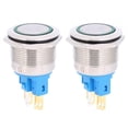 thumbnail image 1 of 2 uds AC220V 22mm anillo autoblocante interruptor de botón de 6 pines interruptor de botón de acero inoxidable, 1 of 8