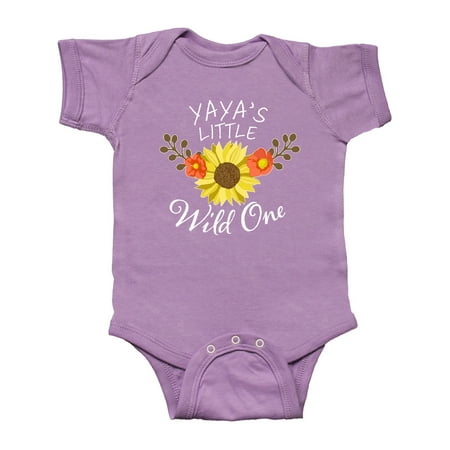 

Inktastic Yaya s Little Wild One with Beautiful Sunflower Gift Baby Boy or Baby Girl Bodysuit