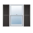 thumbnail image 1 of 12"W x 39"H Lifetime Vinyl, Custom Cathedral Top Center Mullion, Open Louver Shutters, w/Shutter-Loks (Per Pair), Tuxedo Grey, 1 of 12